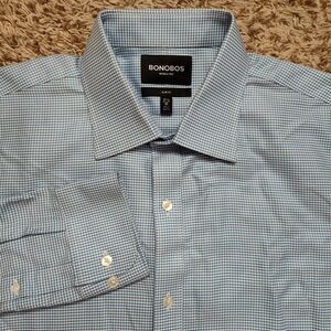 Bonobos Slim Fit Men Sz 17.5 35 Long Sleeve Button Up‎ Geometric Pattern Shirt